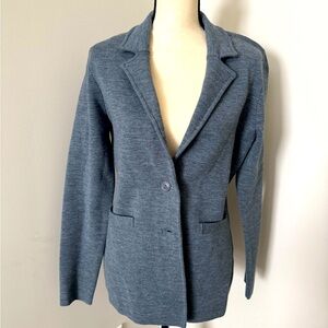 Ladies blue gray blazer. Size medium. Never worn.